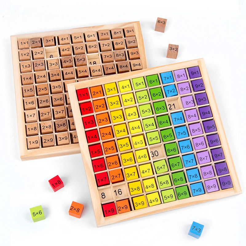 MathMinds™ - Tableau de Multiplication en Bois Montessori